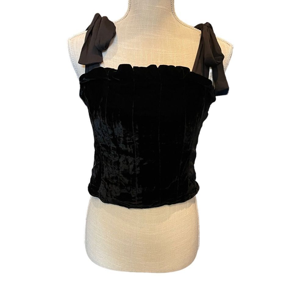 Free People Velvet Material Top